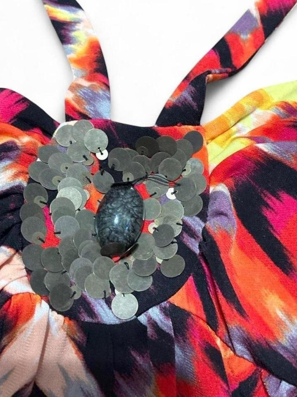 Y2K Women’s Strapless beaded Halter Tank Top in Multicolor - Picture 4 of 7